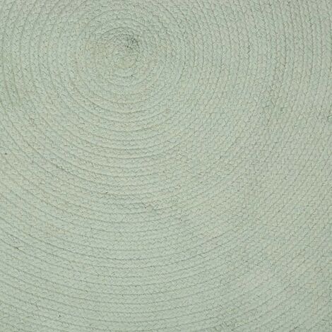 Tapis rond pompons vert coton D90