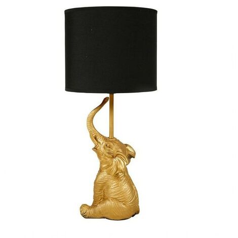 Lampe éléphant résine dorée (1/5)