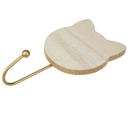 Lot de 3 patères bois chat naturel (1/5)