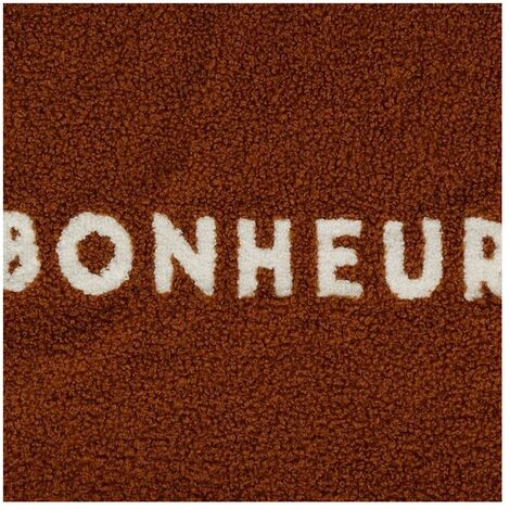 Housse de coussin 40x40 cm bouclette Bonheur