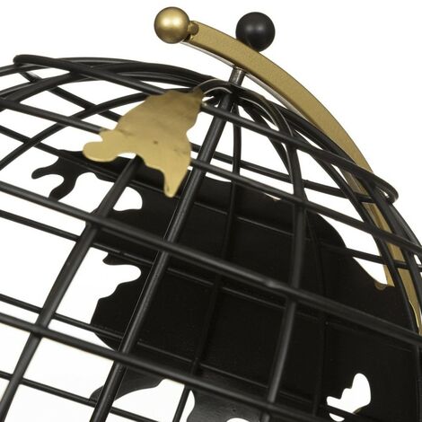 Atmosphera Globe Ramon – Globe Terrestre Métal Noir Design Industriel H70 Cm