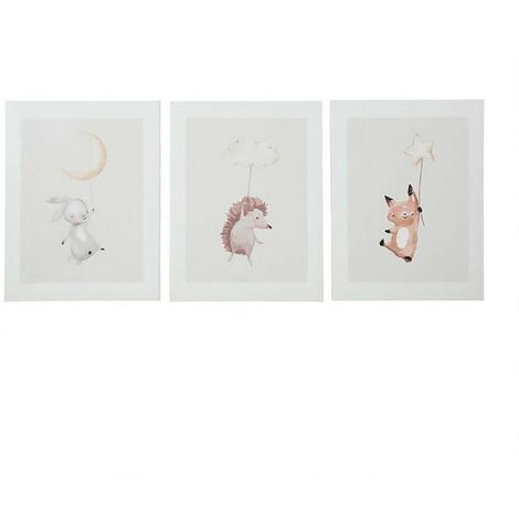 Lot de 3 tableaux toile Doudous 30x40 cm (1/5)