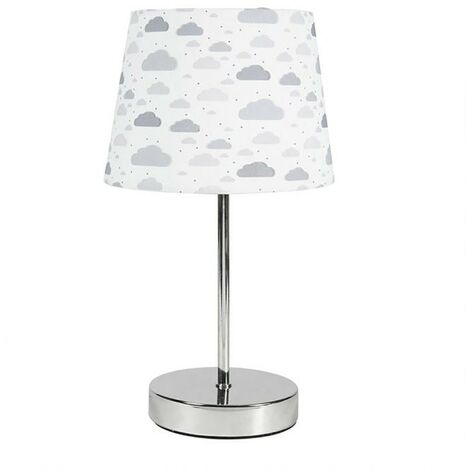 Lampe pied métal argenté Brume (1/5)