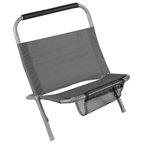 Ac-Deco – Cale dos de plage pliable anthracite – Structure acier – Matière textile Oxford 600D – Dimensions 40x60x47 cm – Poids max 100 kg (1/4)