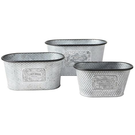 Lot de 3 jardinières métal Bloom (1/3)