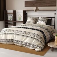 Housse de couette 260x240 Bohème + 2 taies coton 57 fils