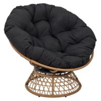 Fauteuil d'extérieur avec coussin noir