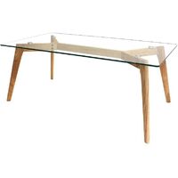 Table rectangulaire en verre - Blanc