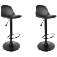 Lot de 2 tabourets de bar noir