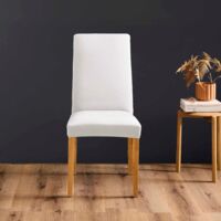 Housse de chaise extensible en polyester coloris blanc