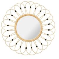 Miroir rond rotin Marguerite naturel D50