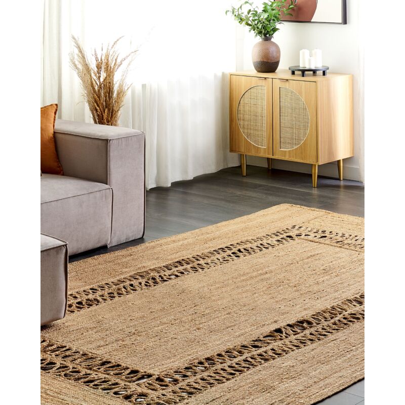 VIDAXL Tapis rectangulaire Naturel 200x300 cm Jute pas cher