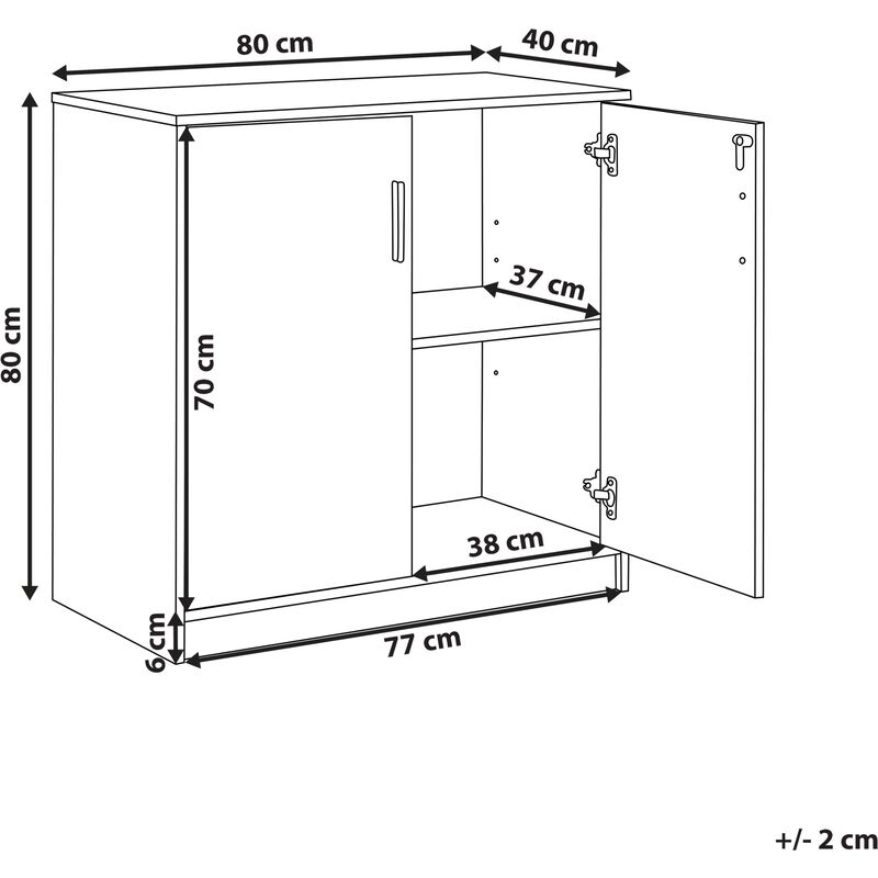 Petite armoire à 2 portes gris et blanc 80 cm ZEHNA