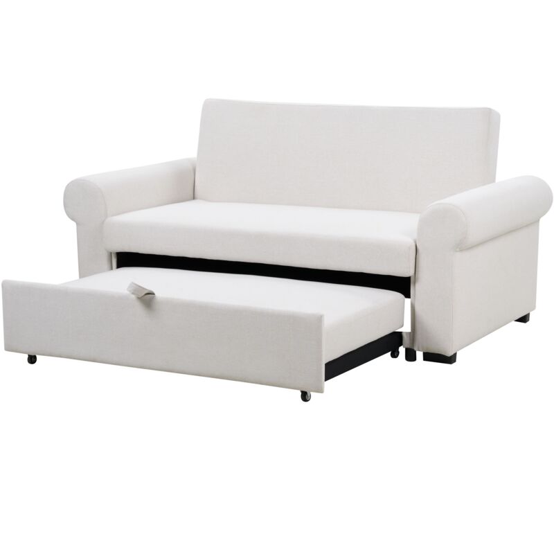 Canapé 2 places convertible en tissu noir SILDA