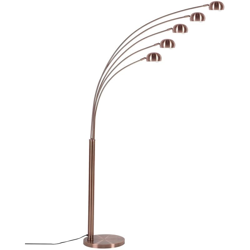 Lampadaire sur pied design en métal chromé 4 LED E14 40W avec