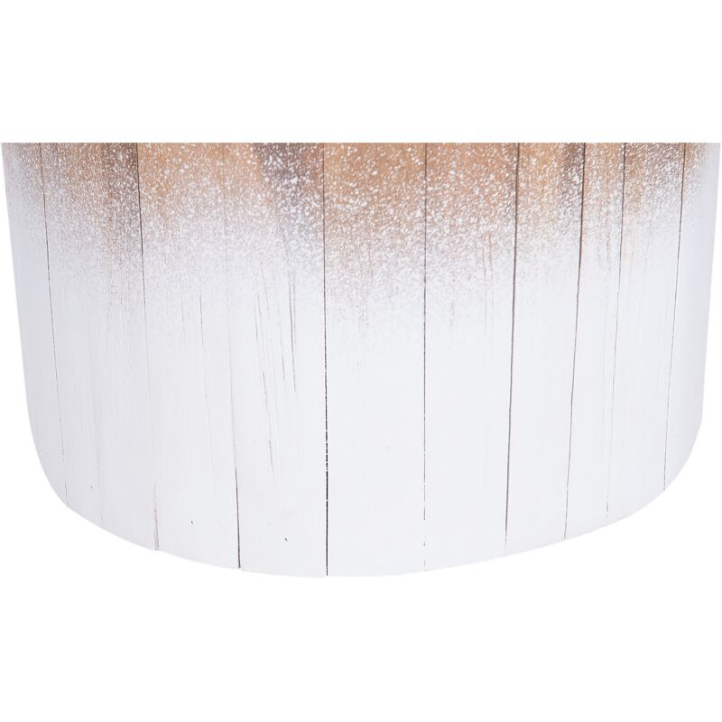Table D'appoint Beliani BRANT – Teck Massif, Forme Cylindrique, Style Rustique