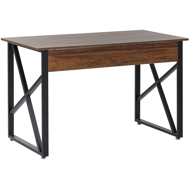 Wootop Bureau industriel 150x60 au design minimaliste métal et bois