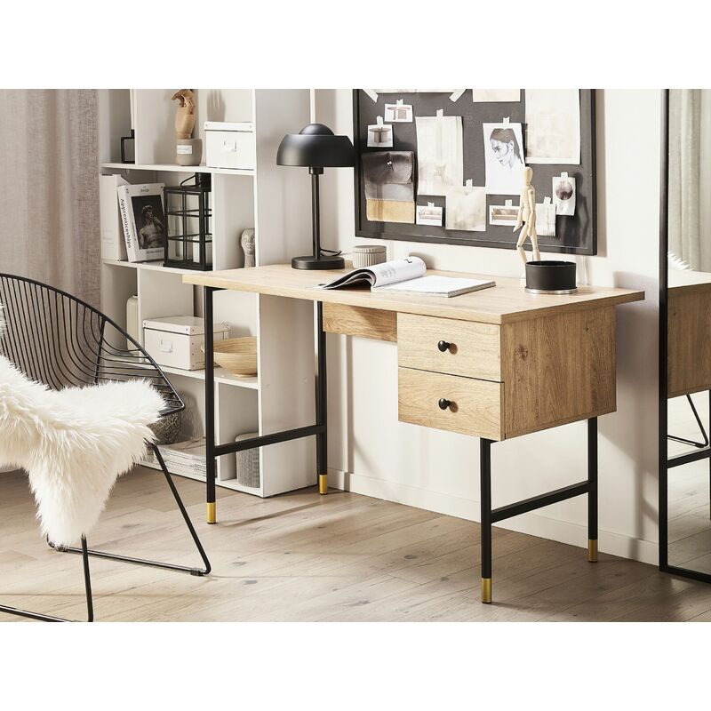 Bureau design spécial télétravail secrétaire en bois de chêne