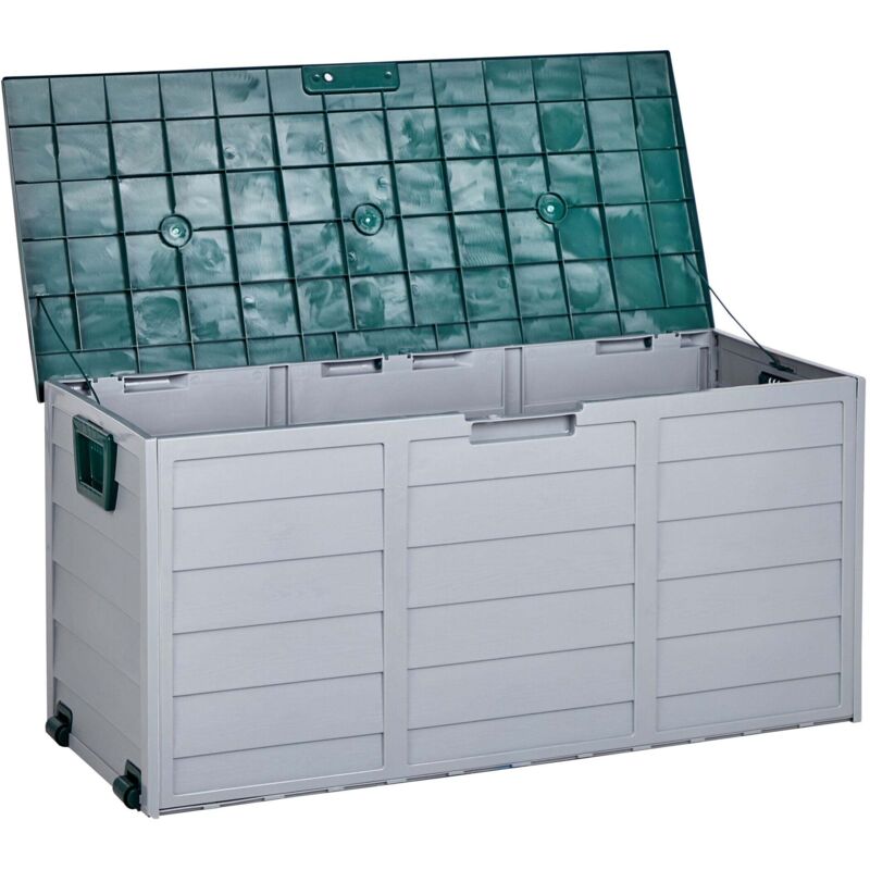 Coffre De Rangement Extérieur Blanc 300L - 100x62 Cm En Acier Galvanisé - Idéal Jardin, Garage, Sécurité Avec Serrure