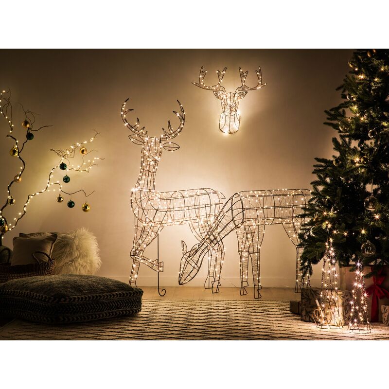 Tête de renne ou de cerf pour décoration de Noël boule de Noël en inox