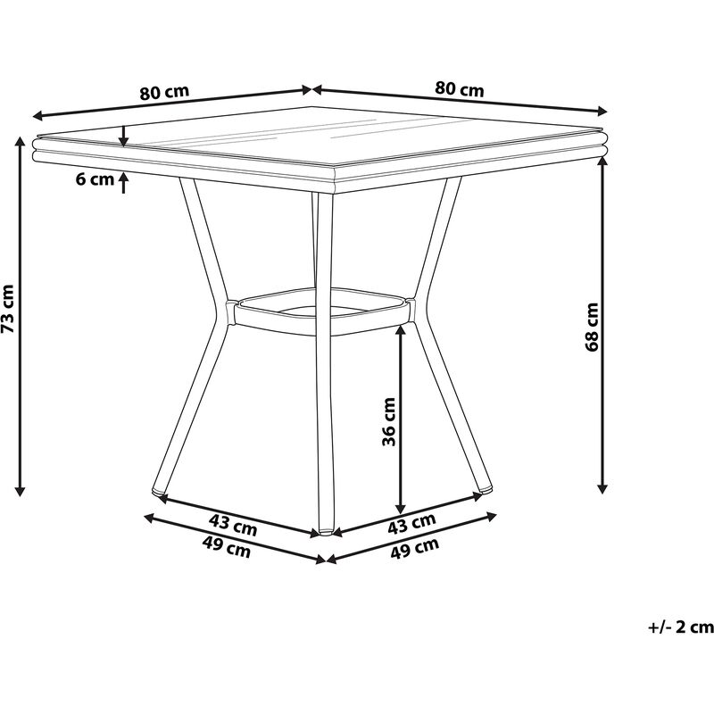 Desserte Finition acier inoxydable 73 x 50 cm pour plancha Plateau