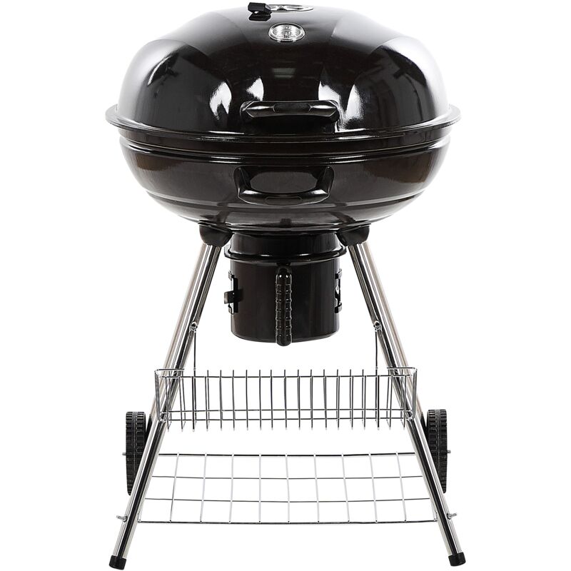 Barbecue fumoir au charbon de bois KENTUCKY Noir Acier inoxydable