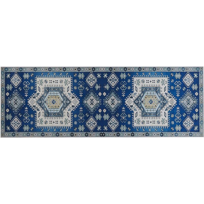 Tapis Anti poussiere Tapis Design Abstrait Bleu doré antidérapant