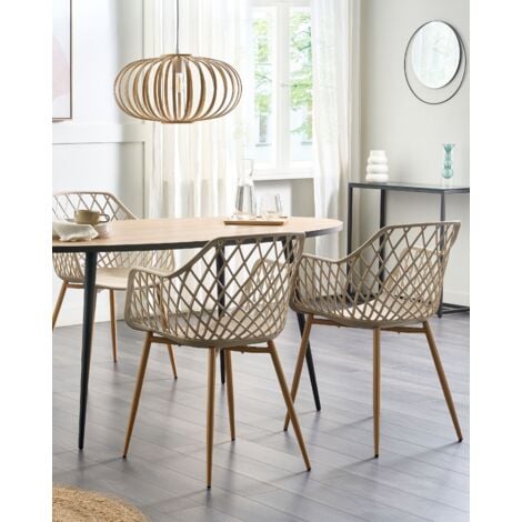 Lot de 4 chaises de salle à manger blanc HARTLEY 