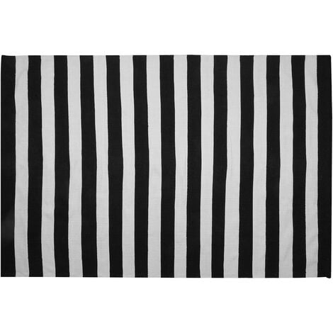Tapis extérieur noir et blanc 120 x 180 cm pas cher