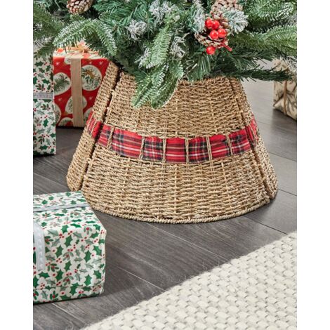 Jupe Décorative Pour Pied De Sapin En Fibres De Jacinthe D'eau - Diamètre 45 Cm, Style Boho Naturel - 5