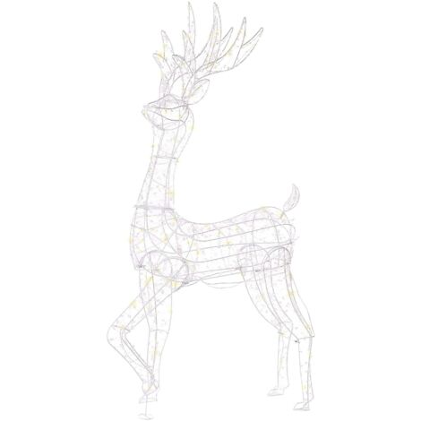 2 Décorations De Noël LED En Forme De Renne - 60 LED Blanc Chaud, Minuterie, Télécommande, Pour Intérieur Et Extérieur