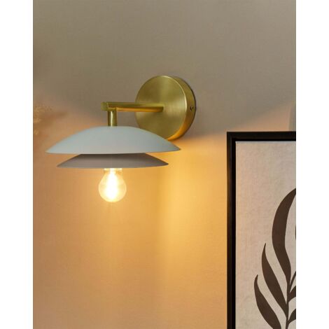 Applique murale moderne led avec abat-jour blanc et métal coloré