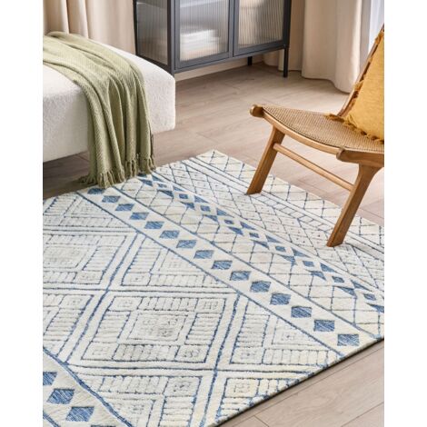 Tapis Beige et Bleu en Polyester 160 x 230 cm à …