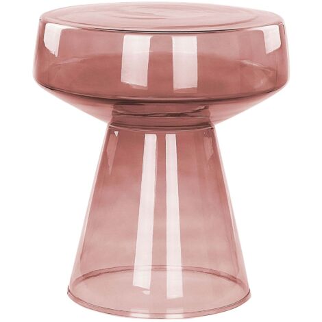 Table D'Appoint Design Laguna - Verre Marron Doré, Forme Ovale - Beliani