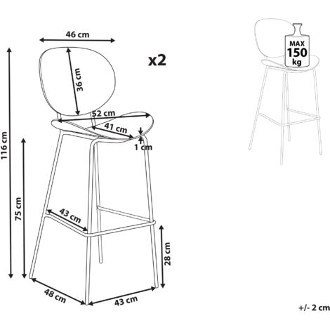Lot De 2 Chaises Scandinaves Beliani SHONTO - Synthétique Blanc, Pieds Métal - Neuves