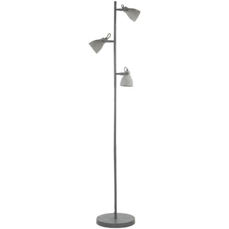 Lampadaire Gris en Béton avec 3 Abat-jours Réglables GU10 35W Design Industriel pour Éclairage de Salon ou Chambre Urbaine Moderne Beliani (1/5)