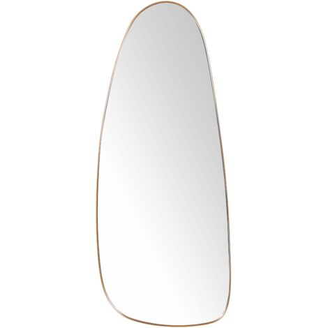 Beliani – Miroir mural minimaliste ovale en métal doré 39 x 95 cm – Finition peinte à la main – Accrochage facile au mur