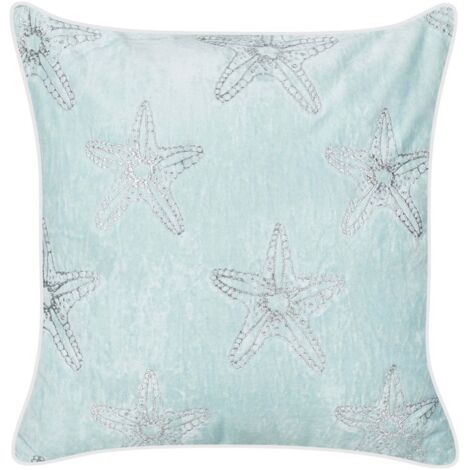 Lot De 4 Housses De Coussin Lin 50x50 Cm – Motif Océan Animaux Marins, Déco Plage Salon