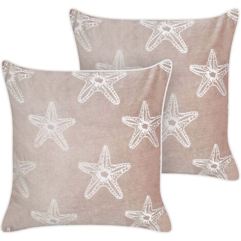 Relaxdays Coussin doux, lot de 2, avec remplissage, moelleux, housse
