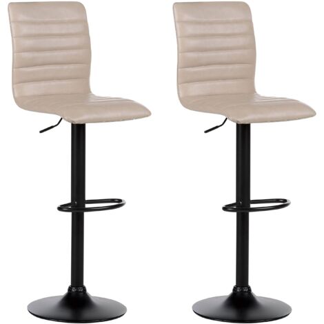 Youhauchair Lot De 2 Tabourets De Bar Pivotants, Hauteur De Comptoir Avec Dossier Chaises De Bar Reglables En Daim Tabouret Moderne Sans Accoudoirs Marron
