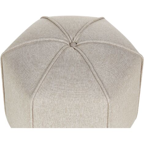 Pouf carré en coton multifonction assise ou repose-pieds Couleur beige