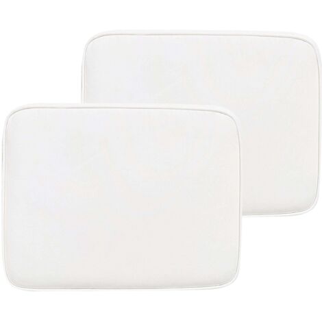 Lot de 2 Coussins d'Assise en Polyester Blanc Résistant aux UV Taies Déhoussables Fiji (1/5)