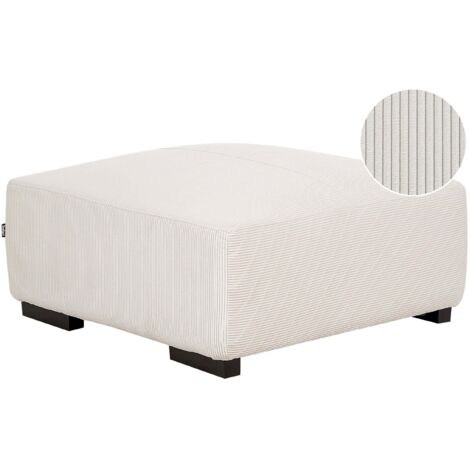Pouf Rectangulaire En Velours Côtelé Rouge Clair – Beliani MUKKI – Moderne Et Confortable