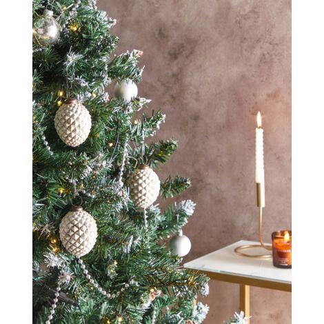 3 Décorations De Noël En Lin - Cœurs à Suspendre - Fait Main - Neufs