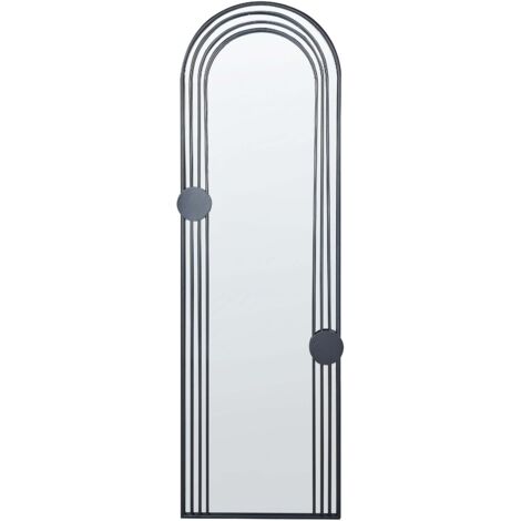Miroir Mural Glamour Métal 45 x 146 cm Noir Ajain (1/5)