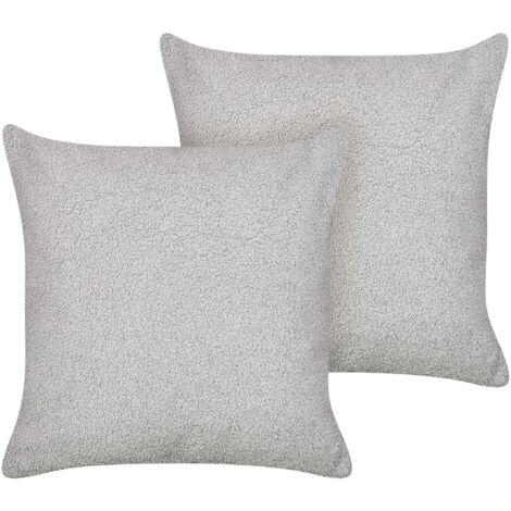 Coussin décoratif gris 45x45 cm lot de 2 pour canapé et lit Leuzea