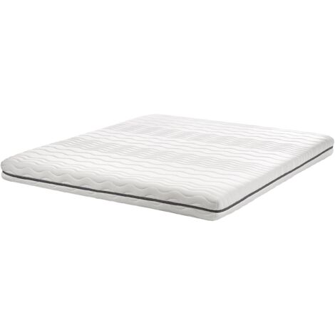 Matelas Double à Mémoire de Forme 180 x 200 cm Rembourrage Polyester Housse Amovible Blanche Jolly (1/5)