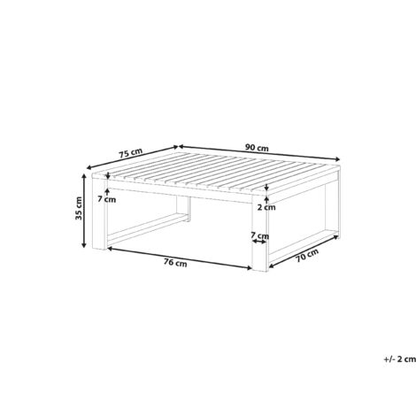 Table Basse De Jardin Bambou Beliani CERRETO – 64x55 Cm, Bois Clair, Neuf