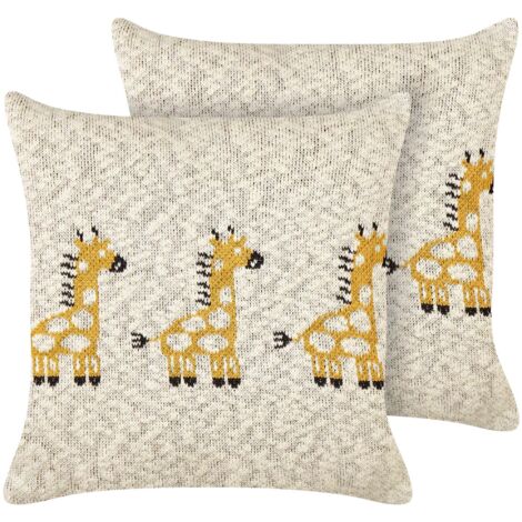 Lot De 2 Coussins Décoratifs Pour Chambre D'Enfant - Motif Floral Jaune Vert Ou Rose Blanc, Confortables Et Doux