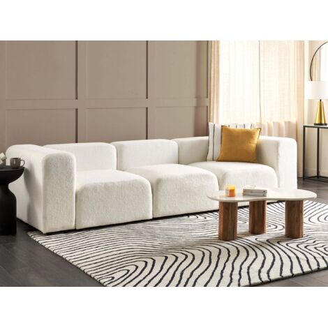 Canapé 3 Places Noir En Tissu Accoudoirs Et Dossier Réglables Pieds En Acier Rembourré Meuble De Salon Style Moderne 98694800